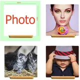 AptoFun Foto auf Aluminium mit Bambus-Sockel, individuelle selbstgestaltete Fotogeschenke mit Ihren eigenen Fotos und Texten auf Aluminiumplatte, Fotogeschenke (200 * 200 mm)