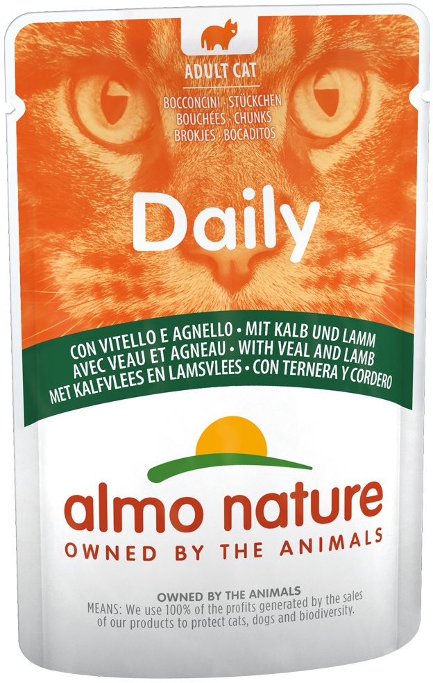 24 x 70g Kalb & Lamm Almo Nature Daily Menu Katzenfutter nass