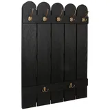 MCW Wandgarderobe MCW-N95, Garderobe Garderobenpaneel, Paulownia 7 Haken 86x60cm ~ schwarz