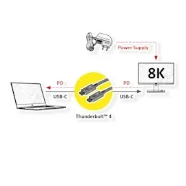 Roline ThunderboltTM 4 Kabel, C-C, ST/ST, 40Gbit/s, 100W, passiv, schwarz, 1 m