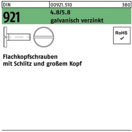 Reyher Flachkopfschraube DIN 921 Schlitz M5x 16 4.8/5.8 galv.verz. 100St.