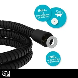 Eisl Brauseschlauch 150 cm Edelstahl Schwarz matt