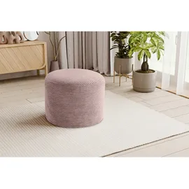 MID.YOU Hocker Kolo Cord 51 x 41 x 51 cm Altrosa