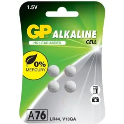1x4 GP Alkaline LR44, 76A Batterien Knopfzellen 1,5V