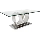 LEONIQUE Esstisch »Aspen«, Esstisch, Glasplatte, Chrom, 200x100x76 cm, modern, pflegeleicht silberfarben