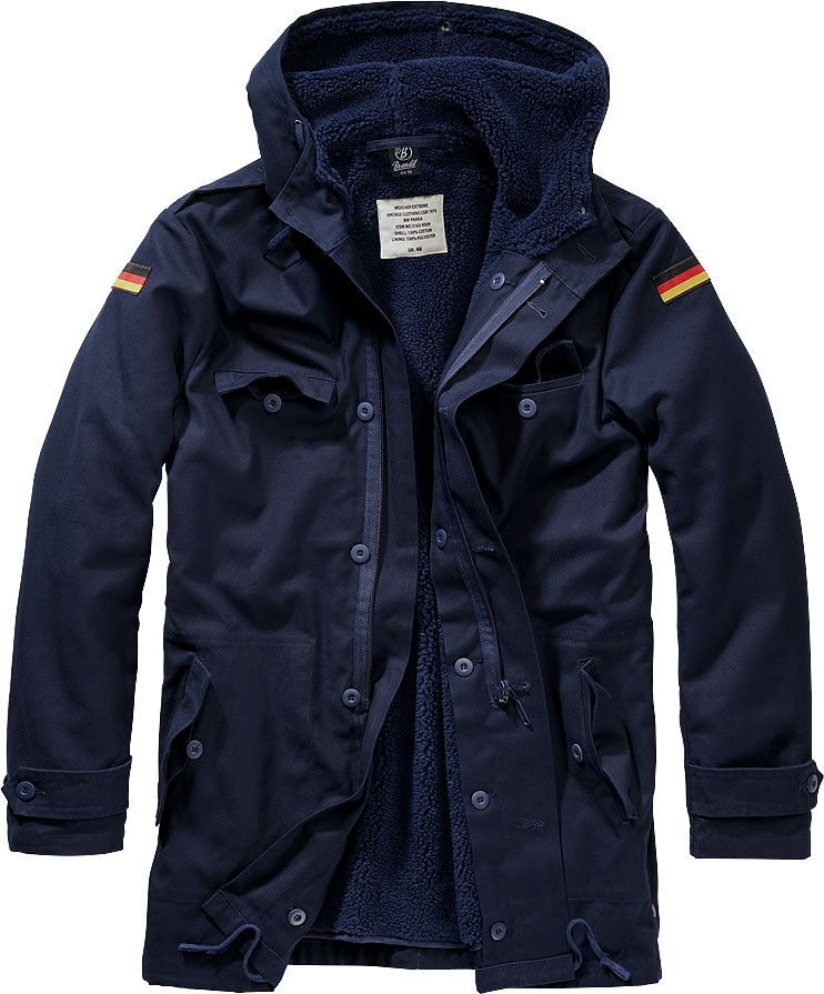 Brandit Parka Flag, veste textile - Bleu Foncé - S