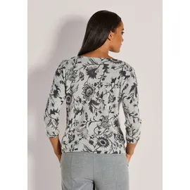 Madeleine Longpullover mit floralem Druck Grau 34