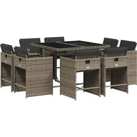 vidaXL Garten-Essgruppe 9-tlg. Grau