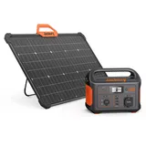 Jackery Solargenerator 500, 518WH Tragbare Powerstation mit SolarSaga 80W Solarpanel, 230V/500W mobile Stromversorgung mit LCD Anzeige für Urlaub auf dem Campingplatz, Outdoor Abenteuer & Notfälle