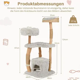 Costway Kratzbaum 124 cm grau