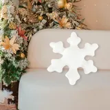 MILIAFLICK Weihnachtskissen Schneeflocken Kissen Weihnachten Plüsch Christmas Pillows Weihnachten Kissen Weihnachts Kissen Weihnachtsdeko Kissen für die Dekoration von Sofa Bett (50 cm,Weiß)