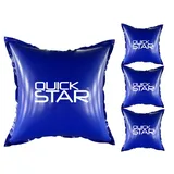 Quick Star 4 Stück Poolkissen Eckig 120x120 cm Blau | 4 Seile & Sicherheitsventil | 2X Reparaturset | PVC 0,44mm | Winter Pool Kissen mit Doppelnaht | Luftkissen Chlor- und UV-Beständig