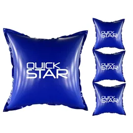 Quick Star 4 Stück Poolkissen Eckig 120x120 cm Blau | 4 Seile & Sicherheitsventil | 2X Reparaturset | PVC 0,44mm | Winter Pool Kissen mit Doppelnaht | Luftkissen Chlor- und UV-Beständig