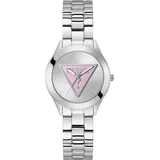 GUESS Tri Plaque Uhr Silver One Size