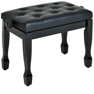 Homcom Klavierhocker Schwarz 64 x 35 x 45-55 cm