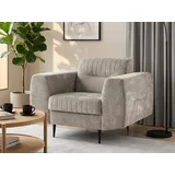 beautysofa SESSEL Venezia mit Metallbeinen, beige, 112 cm