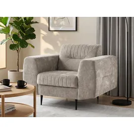 beautysofa SESSEL Venezia mit Metallbeinen, beige, 112 cm