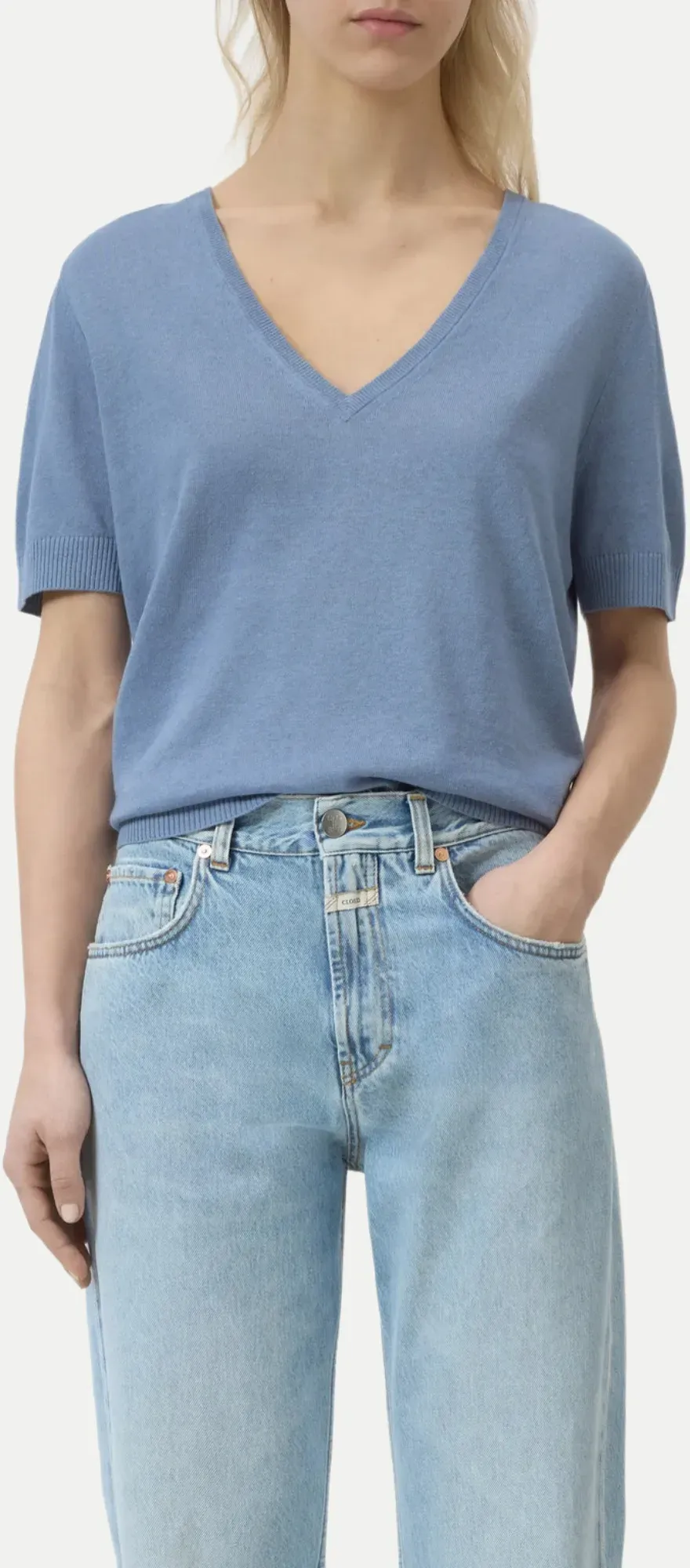 Regular-Fit Stricktop Blau XS