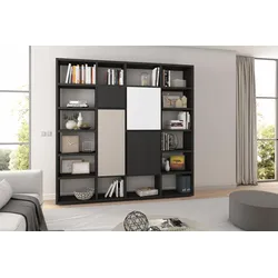 Standregal FIF MÖBEL "TOR513", bunt (schwarzbraun, multi), Regale, Breite 227 cm