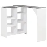 vidaXL Bartisch mit Beweglichem Regal 138 x 39 x 110 cm Weiß