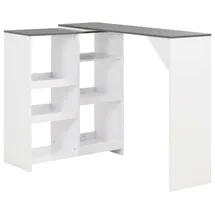vidaXL Bartisch mit Beweglichem Regal 138 x 39 x 110 cm Weiß