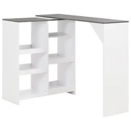 vidaXL Bartisch mit Beweglichem Regal 138 x 39 x 110 cm Weiß