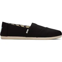 TOMS Damen Alpargata aus recycelter Baumwolle Flache Slipper, Schwarz Weiß, 39