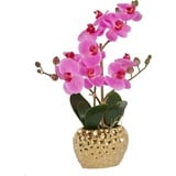 Kunstpflanze Orchidee Orchidee, Leonique, Höhe 38 cm, Kunstorchidee, im Topf, Bestseller, über 2500 4,5-Sterne-Bewertungen goldfarben|lila 13 cm x 38 cm x 6,5 cm