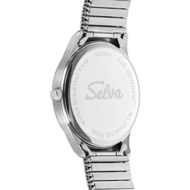 Selva SELVA Quarz-Armbanduhr mit Zugband, Zifferblatt schwarz Ø 39mm