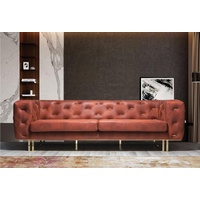 JVmoebel Chesterfield-Sofa, Chesterfield Couch Textil Stoff Sofa Edles Design Klassische braun