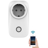 Bolwins Funksteckdose A18C Intelligent Steckdose WiFi Smart Steckdose Schalter App Steuerung weiß