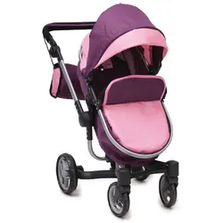 Puppenbuggy, Puppenwagen Violette 9694 zusammenklappbar, Schwenkräder vorne