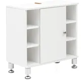 KADIMA DESIGN Moderner Badezimmer-Unterschrank, Chromfarbenfassung, großem Stauraum, justierbare Füße.