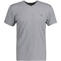 GANT T-Shirt Slim SHIELD V-NECK T-SHIRT«, mit V-Ausschnitt - Grau XL