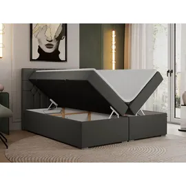 MKS Boxspringbett 160 x 200 cm H3 Dunkelgrau