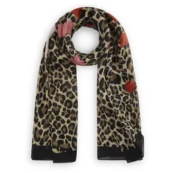 Codello Schal mit Leo-Muster und „SoWhat“-Statement Onesize Damen 