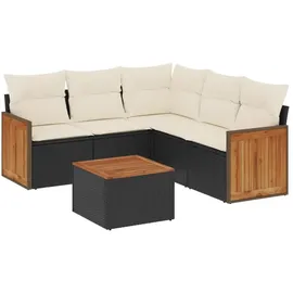 vidaXL Garten-Lounge-Set 5-tlg. schwarz