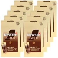 NESCAFÉ GOLD Original Getränkepulver-Sticks, löslicher Bohnenkaffee, Instant-Kaffee aus erlesenen Kaffeebohnen, koffeinhaltig, 10er Pack (10 x 10 Sticks à 2g)