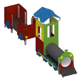 JV Möbel Spielplatz Piratenboot Spielhäuschen mit Balancierbalken und Spielnetz Rot/Mehrfarbig
