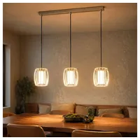 GLOBO LIGHTING LED Pendelleuchte, Leuchtmittel inklusive, Warmweiß, LED Pendelleuchte Esszimmerlampe höhenverstellbar Glas klar H 120 cm