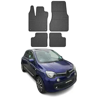 Omac Gummi Fußmatten kompatibel mit Renault Twingo 2014-2024 Automatten TPE Schwarz 4tlg