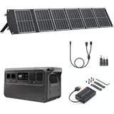DJI Power 1000V2 Tragbare Powerstation 1024Wh, mit 1 x 100W faltbarem Solarpanel, 1× DC5521 Female auf Anderson 30A/XT60 Female Adapter, 1× DC 3-in-1 Adapter, 1x MPPT, Off-grid für Camping&Wohnmobile.