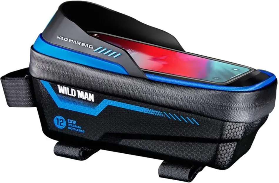 Rahmentasche Fahrrad hart EVA+PU mit TPU Touchscreen Smartphone blau 1x