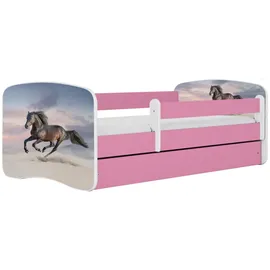 raumhirsch furniture Kinderbett mit Pferd 80 x 180 cm Holzwerkstoff rosa