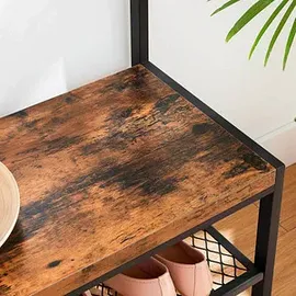 VASAGLE Garderobenbank HSR86BXV1 100 x 100 x 0 cm braun, schwarz matt