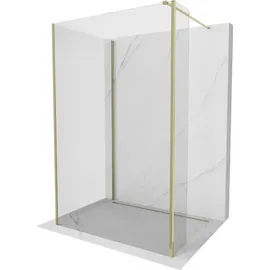 Mexen Kioto Duschtrennwand Walk-in 140 x 200 cm Gold/Transparent 800-140-110-221-50-00-030