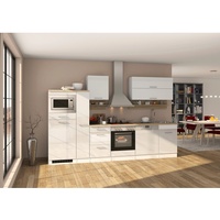 Held Möbel Küchenzeile Mailand 310 cm weiß hochglanz -