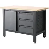 feistos Werkstatteinrichtung Werkbank Titos 1 | inkl. Lochwand Anthrazit/Schwarz 120x60x87 cm