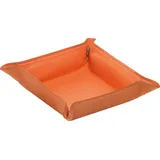 Alassio 40014 Utensilienschale EMILIA, Schale aus hochwertigem Lederimitat, stilvolle Dekoration für jede Einrichtung, ca. 10,5 × 10,5 × 4 cm, orange