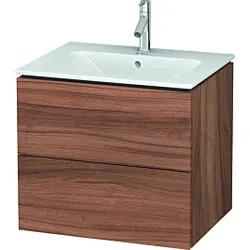 Duravit L-Cube Waschtischunterbau LC624007979 Nussbaum Natur, 62x55,5x48,1cm, 2 Schubladen